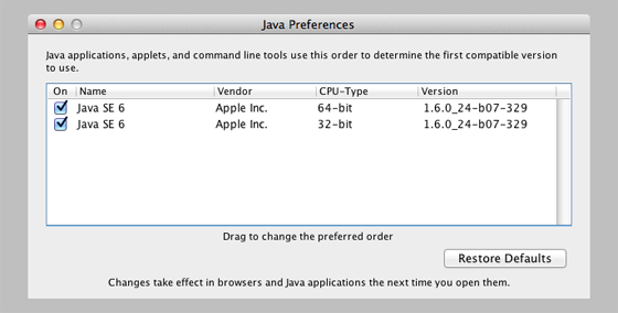 Java for mac os x